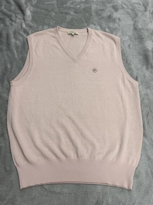 Peter Millar Sweater Vest Mens Large Pink Silk Cotton Sleeveless Pullover Golf - Image 1 of 4