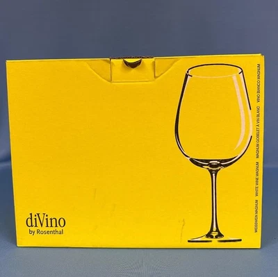 Boxed Set of 6 Rosenthal diVino Crystal White Wine Magnum Glasses 30 oz. - Image 1 of 4