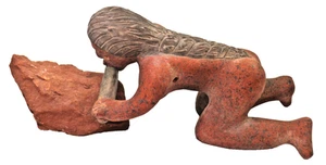 Maya Mexican Folk Art Figure Grinding Corn Museum Replica Souvenir Oaxaca Mexico - Picture 1 of 8