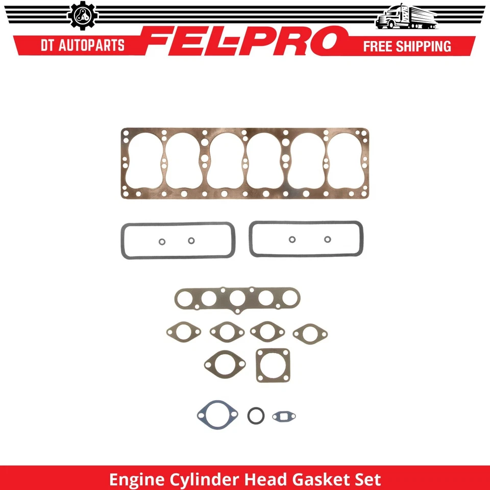 For 1950 DeSoto S-14 3.9L L6 Engine Cylinder Head Gasket Set Fel-Pro - Image 1 of 1