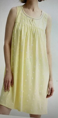 Croft & Barrow Sleeveless Nightgown womens sz XL yellow floral NEW knit keyhole - Image 1 of 4