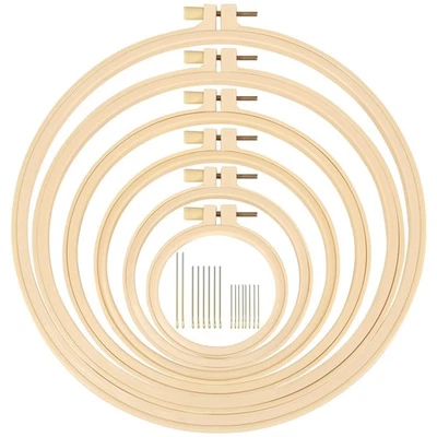 XEmbro 6 Pieces Embroidery Hoop 3.6 to 10.7 inches Plastic Cross Stitch Hoop - Image 1 of 4
