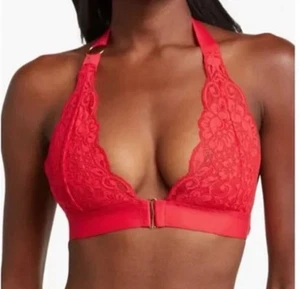NWT HAH X Free People Groupie Bralette Small Backless Siren Red Lace Halter Bra - Picture 1 of 14
