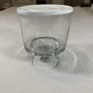 Pampered Chef Trifle Bowl Stand Lid 2832 Glass 15 Cup Retired Serving Entertain - Picture 1 of 8
