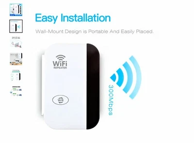 7 x Wi-Fi Signal Extender Range Repeater Booster  N300Mbps + UK Plug adapter - Image 1 of 4