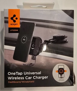 Spigen OneTap Wireless Car Charger Dashboard Windshield Mount UTS35W Black - Picture 1 of 3