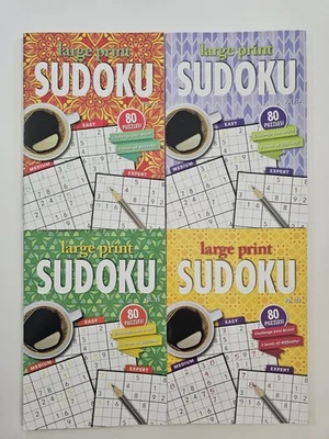 4 New Large Print Sudoku PAPP Puzzle Books Vol# 23-26  Games Entertain Hobbies - Image 1 of 4