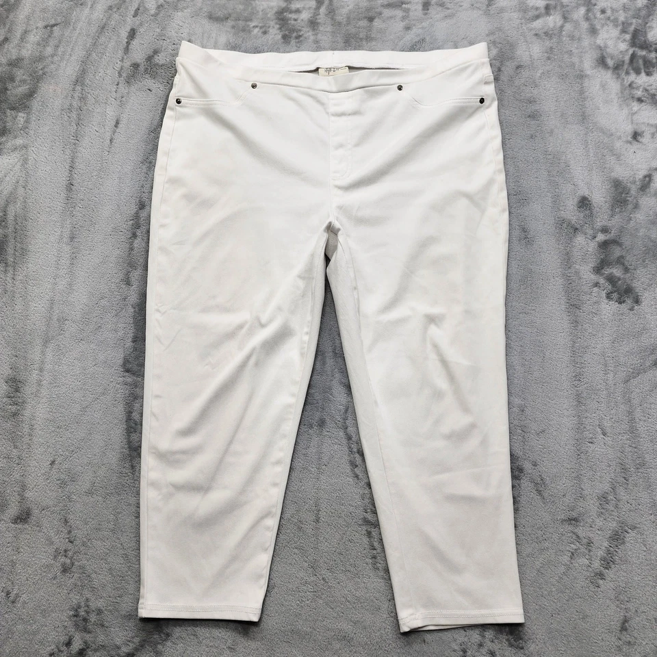 Pantalones de mezclilla Style&Co para mujer 3X blancos cortos capri elásticos jegging informales Foto 1 de 4