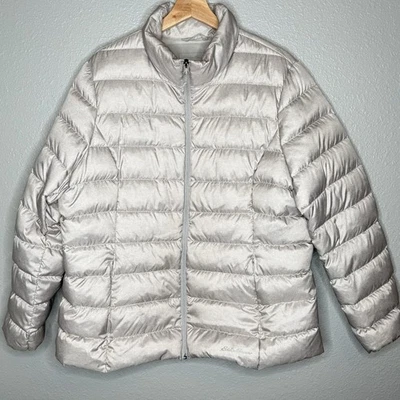 Chaqueta acolchada Eddie Bauer XL CirrusLite EB650 para mujer gris plateado cremallera Foto 1 de 4