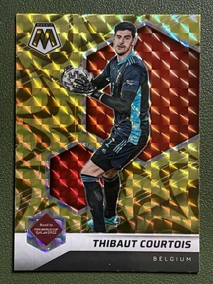 2021-22 Panini Mosaic FIFA Road To World Cup Thibaut Courtois Gold Reactive #188 - Image 1 of 2
