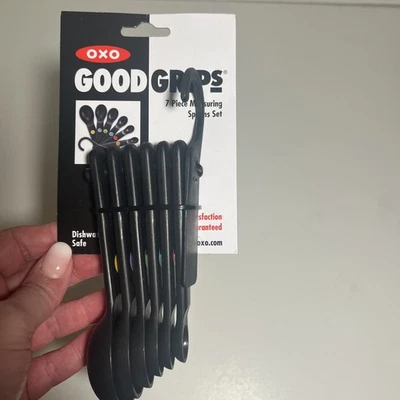 OXO Good Grips 7-Piece Measuring Spoon Set - Black Plastic 1/8tsp - 1 Tablespoon - Image 1 of 4