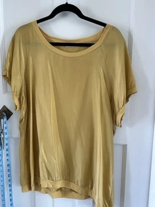 MARKS & SPENCER AUTOGRAPH WEEKEND GOLD SILK MIX TOP SIZE 22 - Bild 1 von 8