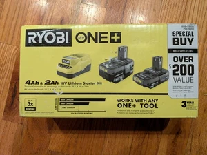 Kit de inicio de iones de litio RYOBI ONE+ 18V con batería de 4,0 Ah y 2,0 Ah y cargador - Imagen 1 de 4
