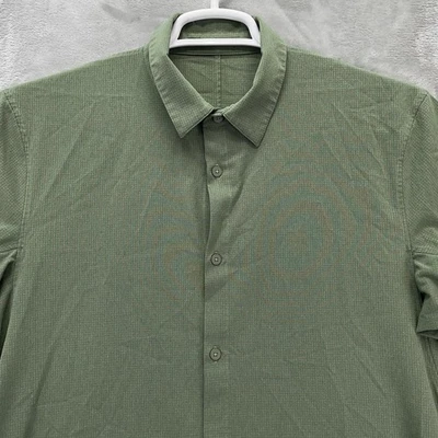 Рубашка Lululemon мужская большая проветривание легкая техническая производительность зеленая на пуговицах повседневная - Изображение 1 из 4