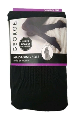 GEORGE Women's Control Top Stocking Massaging Sole Super Opaque Black Size 1 - Image 1 of 4