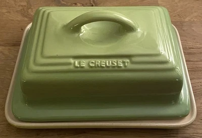 Le Creuset Stoneware Ceramic Bamboo Green Butter Dish With Lid RRP £45 - Image 1 of 4