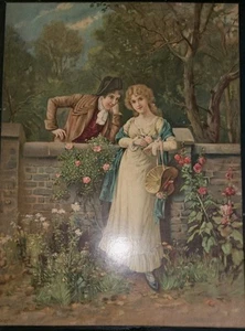 Antique Victorian FLOWER LADY Lithograph Print Circa 1878 "EVA HOLLYER" - Picture 1 of 8