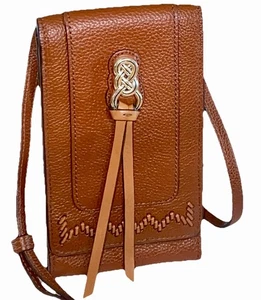BRIGHTON Interlok Bourbon Braun Leder Handy Organizer Crossbody Geldbörse Tasche - Bild 1 von 21
