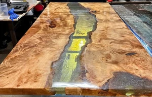 48"x24" Epoxy Table Tops Handmade Resin Wood Coffee or Dining Room Decor - Picture 1 of 6