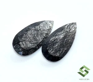 29x12 mm Natural Rutile Quartz Pear Cut Pair 21.76 Cts Lustrous Loose Gemstones - Picture 1 of 7