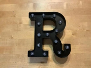 LED alphabet Light Black Letter R Lighted Battery Operated Stand Or Hang - Picture 1 of 1