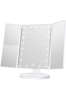 Wondruz Schminkspiegel mit LED-Leuchten 1×2×Vergrößerung Touch Control Batterien - Bild 1 von 6