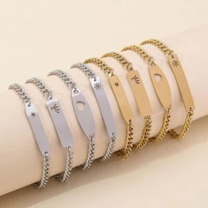 Adjustable stainless steel bracelet Star sun heart cutout bracelet Female - Picture 1 of 17