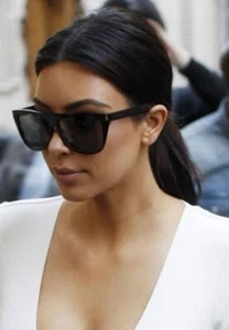 SAINT LAURENT Paris Black Grey SL 1 807HD Oversize Sunglasses Kim NEW WAVE $660 - Picture 1 of 9