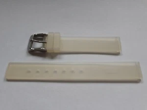 Bracelet de montre 10, 12, 14 mm silicone caoutchouc blanc translucide - Bild 1 von 4