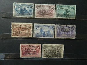 US Scott #230-237 Used Columbians, F to VF, most sound (LOT A) - Picture 1 of 1