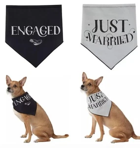 Top Paw Reversible Pet Bandana ENGAGED/JUST MARRIED Wedding Dog Accessory, NEW - Picture 1 of 9