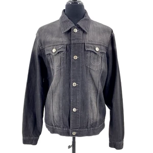 NWT True Religion Denim Jacket Jimmy 1971 Western Mens XXL Black Jeans MSRP $382 - Picture 1 of 18