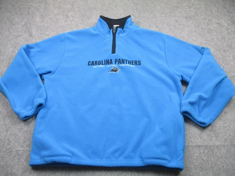 Carolina Panthers Sweater Mens Extra Large Blue Fleece NFLReebok Pullover Cover