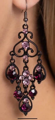 Pendientes Ligeros Araña Gótica Vintage Metal Negro Estrás ❤️250x3 Foto 1 de 4