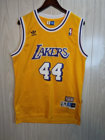 Los Angeles Lakers Jerry West 44 adidas Yellow Basketball Jersey Mens Size M Cover