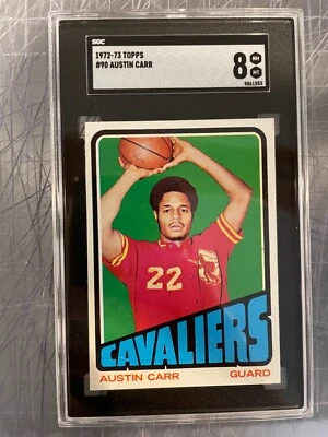 1972-73 TOPPS #90 AUSTIN CARR CLEVELAND CAVALIERS BASKETBALL CARD SGC 8 NM/MT - Image 1 of 2