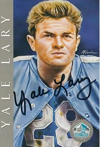 Tarjeta autografiada del Salón de la Fama de Yale Lary Detroit Lions Ron Mix con certificado de autenticidad  - Imagen 1 de 1