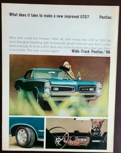 Pontiac GTO Original 1966 Vintage Print Ad - Picture 1 of 1