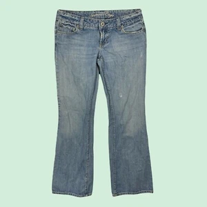 Pantalones de mezclilla American Eagle Favorite Boyfriend 6R para mujer tiro bota azul elástico 30x32 - Imagen 1 de 12