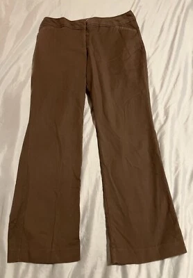 Womens Dress Barn Brown Straight Leg Stretch Slash Pocket Pants Size 16 - Image 1 of 4