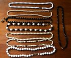 8 Pc Lot Costume Jewelry Pearl/Bead Style Short Necklaces