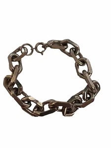 10mm 7inch MENS Womens Chain Silver Tone Cut Cable Link Stainless Steel Bracelet - Picture 1 of 5