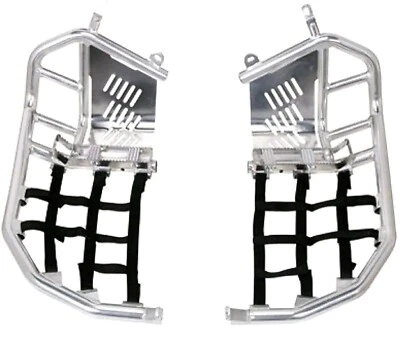 Tusk Aluminum Foot Peg Nerf Bars For Yamaha Raptor 700 700R '06-25 Black Webbing - Image 1 of 4