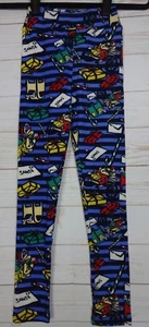 LuLaRoe Kids Christmas Leggings Blue with Christmas Letters Size L/XL NWT - Picture 1 of 3