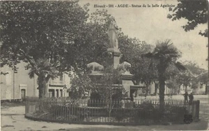 AGDE 34 Statue der schönen AGATHOISE CPA geschrieben an Fernand BOUDET sein Bruder 1914 - Bild 1 von 2