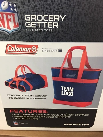 NEW Buffalo Bills Official NFL 40 Can Insulated Cooler Tote by Logo By Coleman Cover