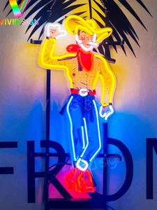 Las Vegas Cowboy Casino Poker 32" Neon Lamp Light Sign With HD Vivid Printing - Picture 1 of 4