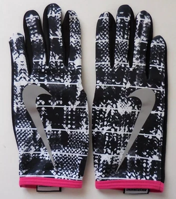Guantes térmicos Nike para mujer medianos de rally estampados negros/blancos/rosa vivo Foto 1 de 3