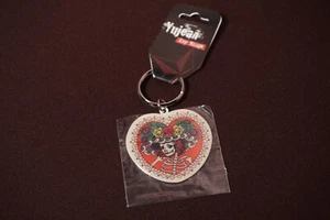 Flower Hat Sugar Skull Metal Key Ring - Picture 1 of 1