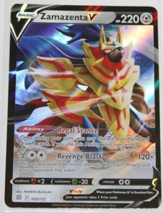 Pokemon 2022 Brilliant Stars ""Zamazenta"" V 105/172 NM Ultra selten - Bild 1 von 5